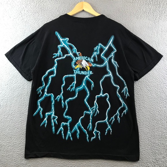 Vintage Hot Rod T-Shirt Car Street Lethal American Thunder Graphic Tee L - Picture 2 of 9